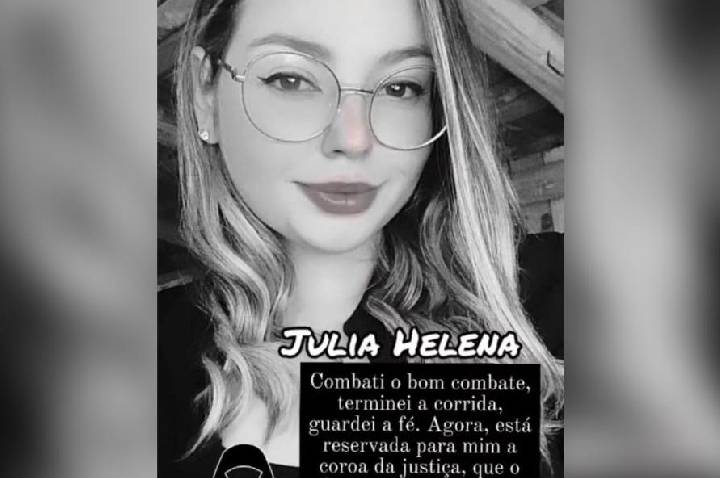 Nota de falecimento de Júlia Helena Ferreira de Lima Alves dos Santos