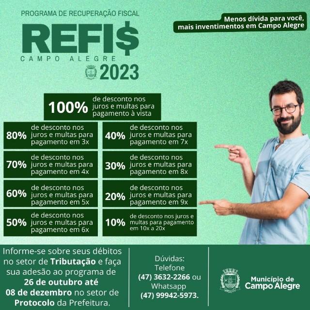 Refis com 100% de desconto nos juros em Campo Alegre