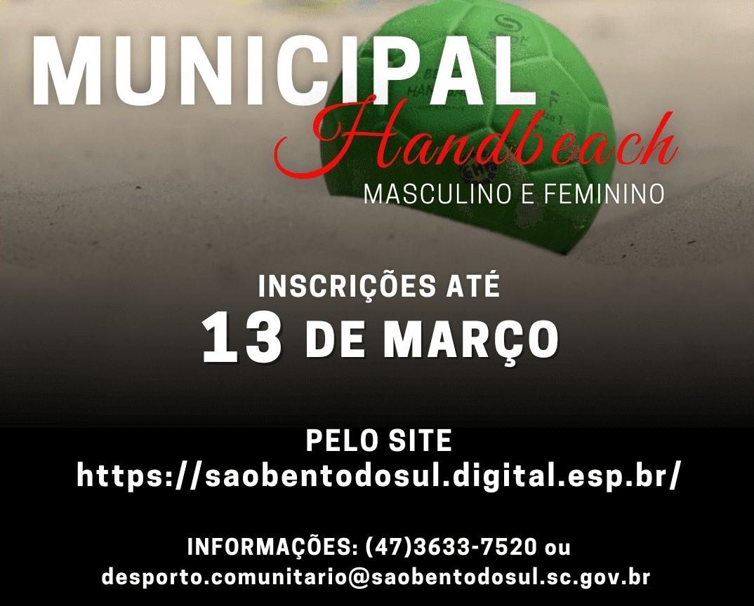 Inscrições abertas para o Campeonato Municipal de Handbeach