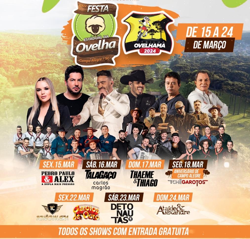 Programação da festa da Ovelha e Ovelhama em Campo Alegre