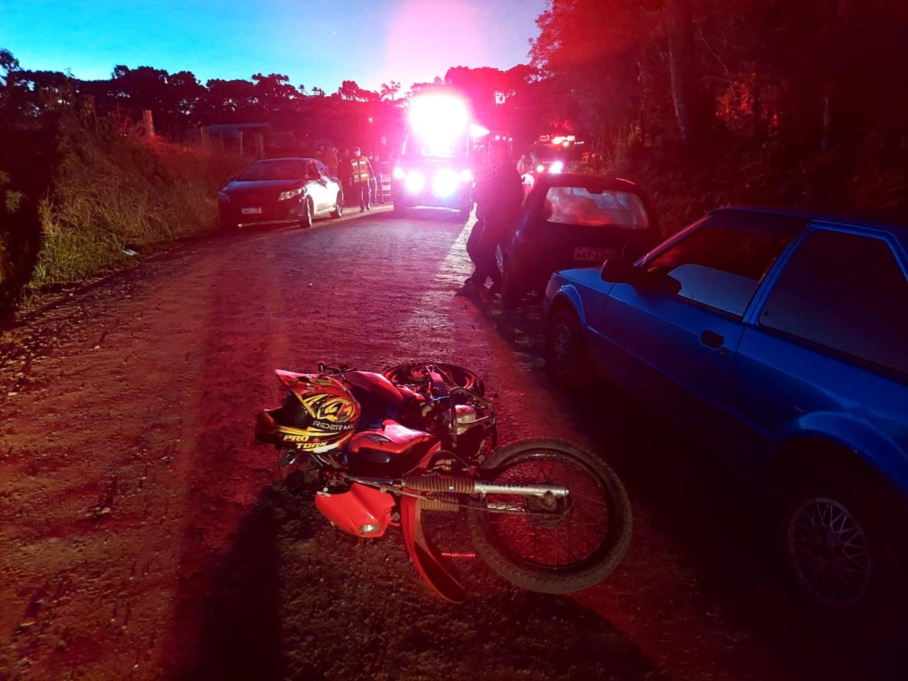 Colisão entre motos deixa dois feridos em Irineópolis SC