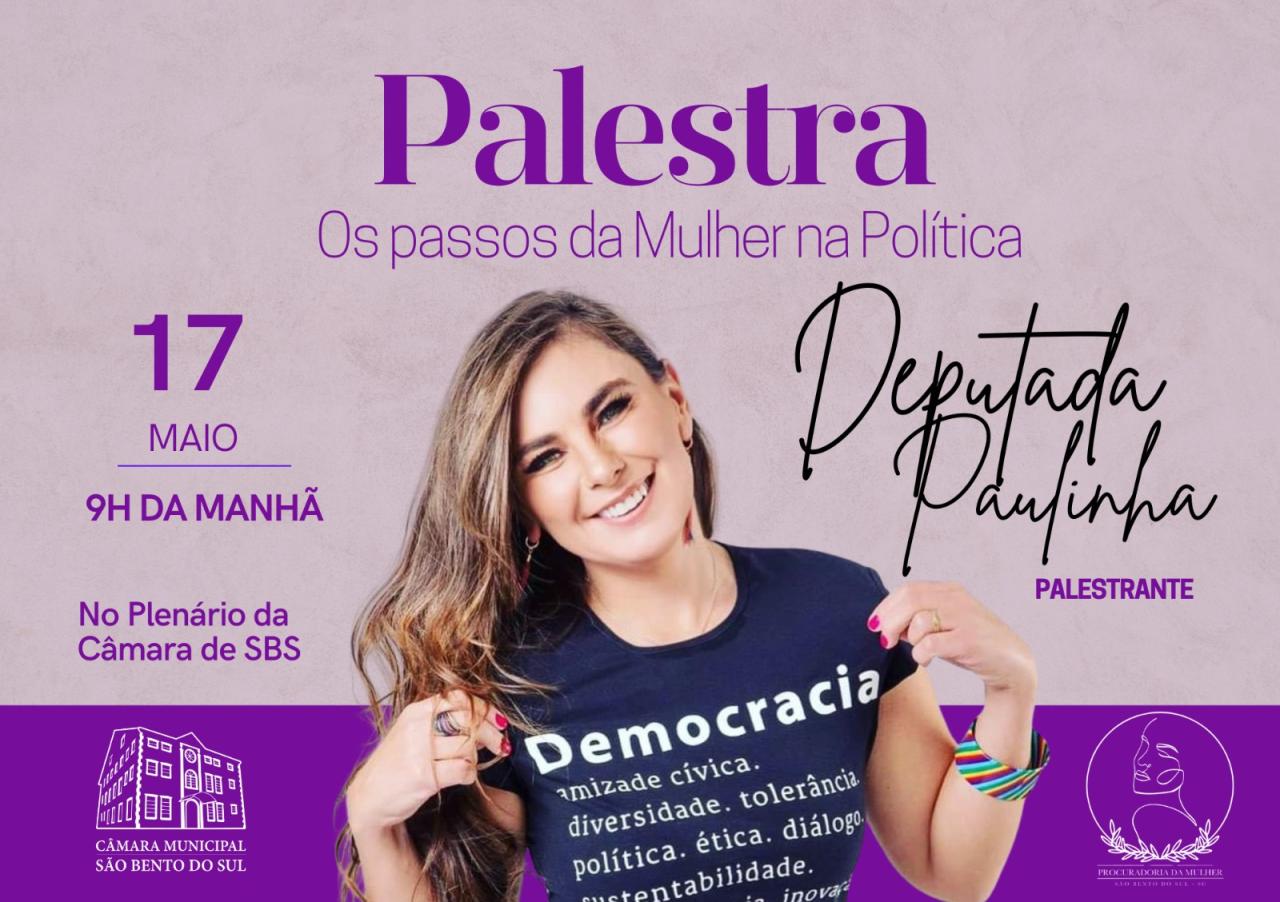 Deputada Paulinha fará palestra em São Bento do Sul