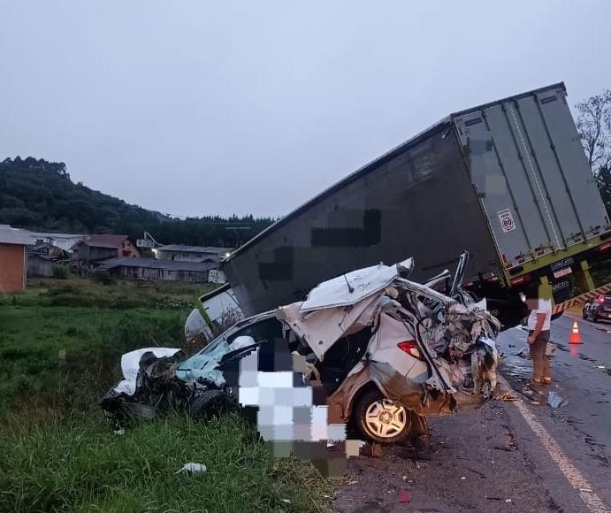 Grave acidente deixa vítima fatal na BR 280 em Rio Negrinho-SC