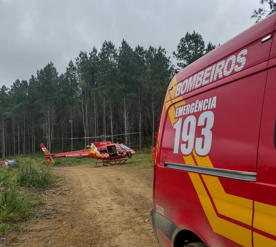 Homem sofre queda de máquina no Cerro Azul em Rio Negrinho-SC