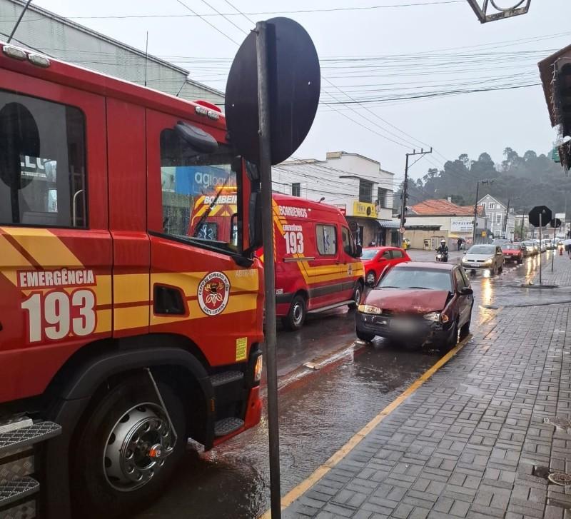 Acidente no centro de São Bento do Sul