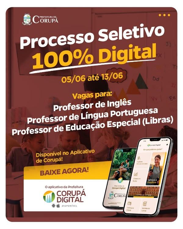 PREFEITURA DE CORUPÁ LANÇA MAIS UM PROCESSO SELETIVO