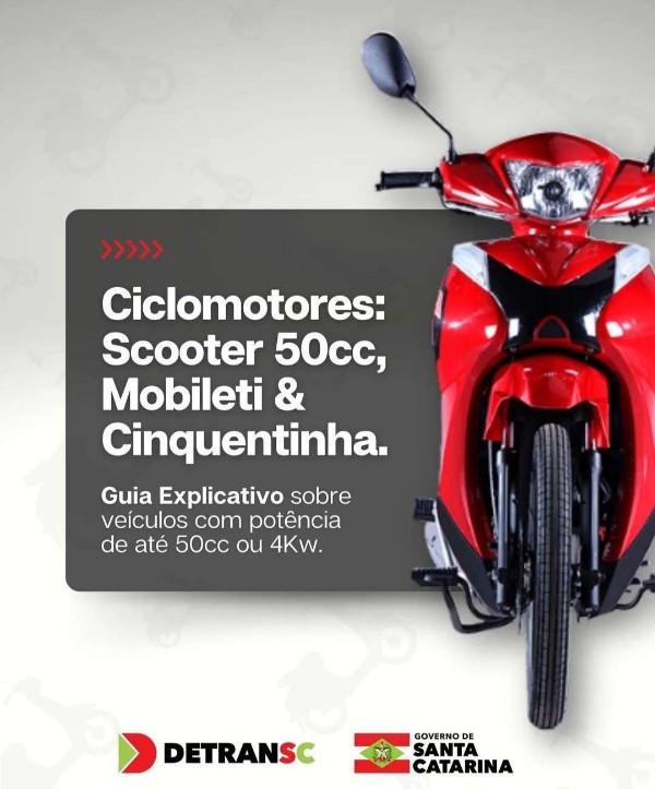 Regras de uso de ciclomotores, como Scooter 50cc, Mobileti e Cinquentinha