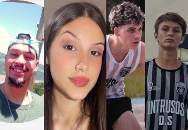Quatro jovens de SC morrem após grave acidente no RS
