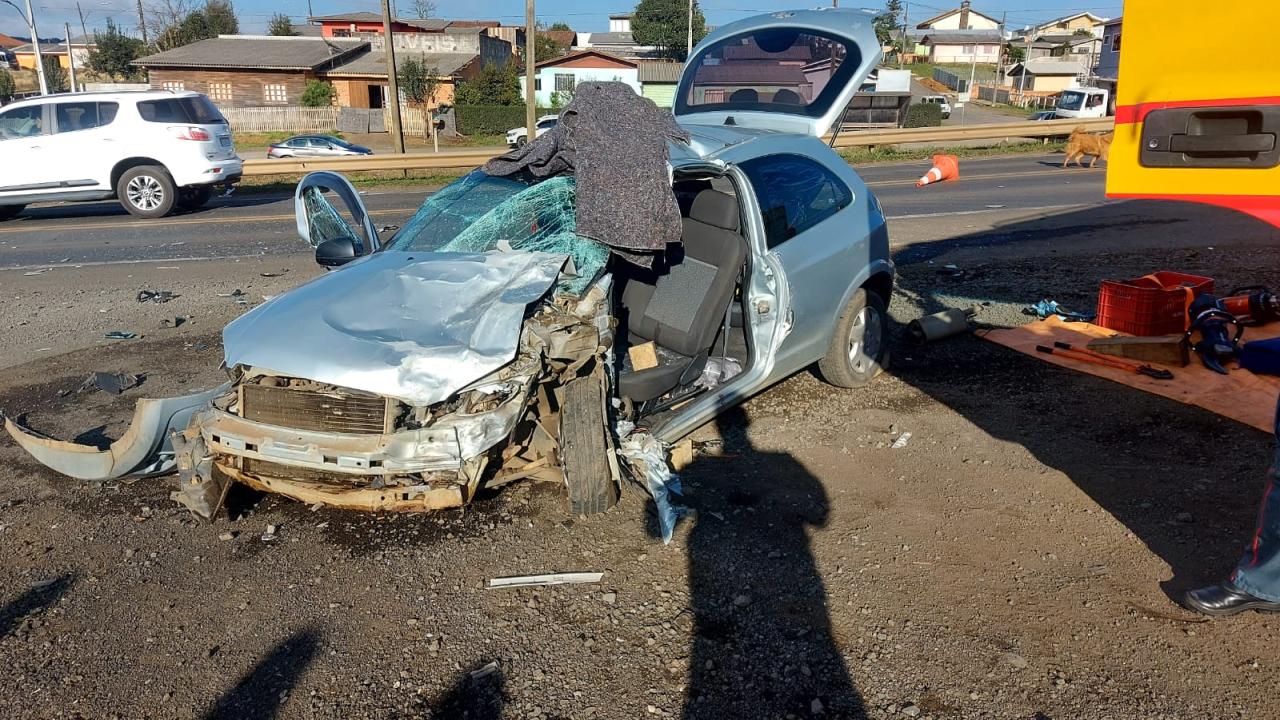 Acidente na BR 116 deixa mulher em estado gravíssimo em Santa Cecília SC