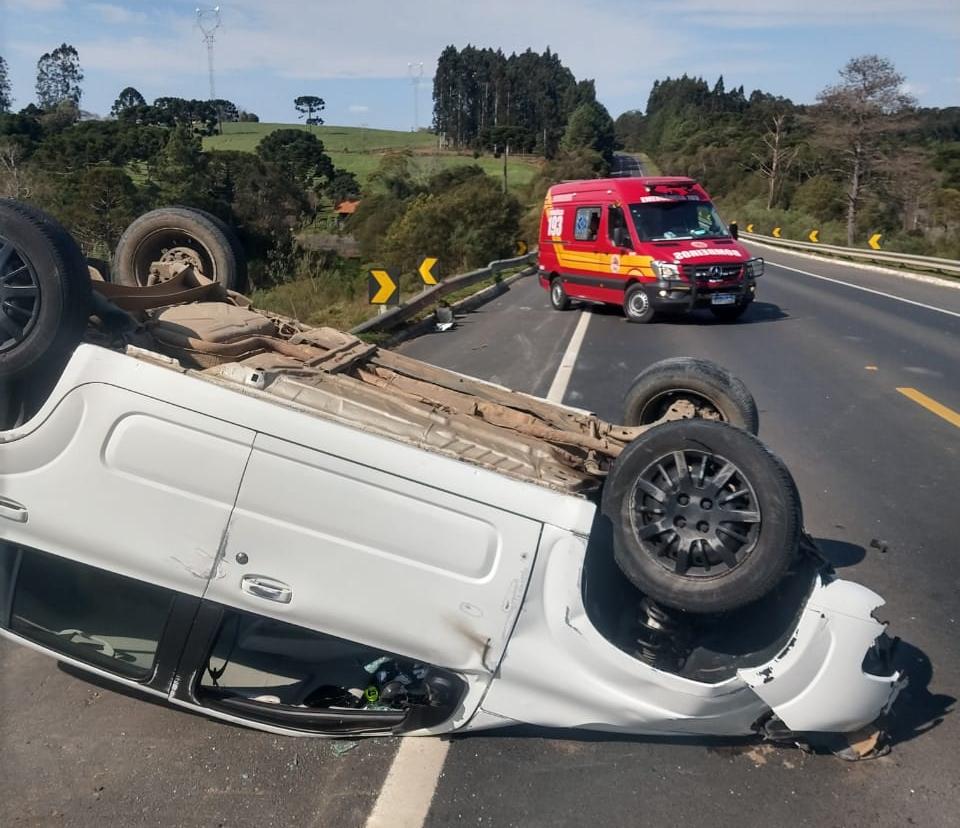 Capotamento na BR 280 em Mafra SC