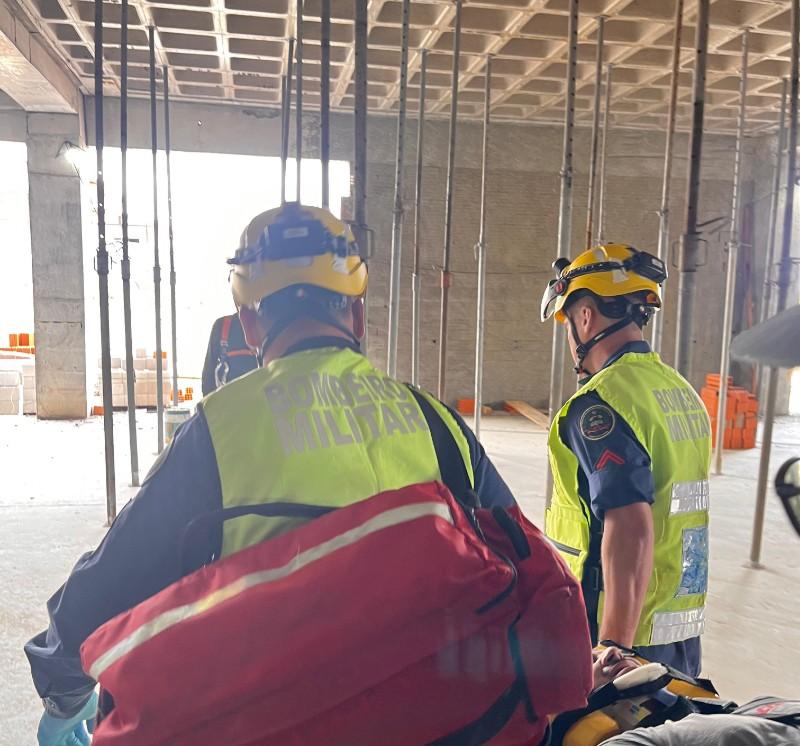 Viga de madeira atinge cabeça de operario em Mafra-SC