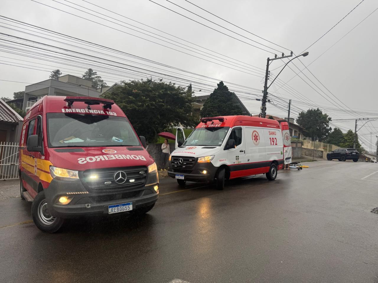 Colisão entre motos deixa dois feridos em São Bento do Sul