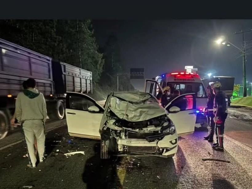 Cavalo solto provoca grave acidente na BR-280, em Araquari