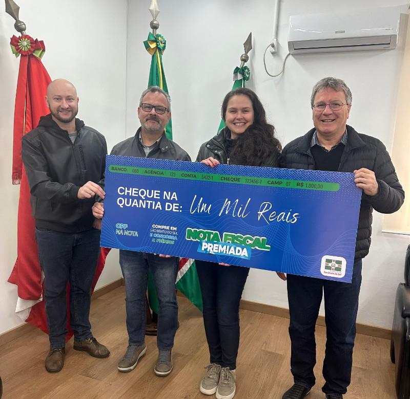 Mais um conteplado na Nota fiscal premiada em São Bento do Sul