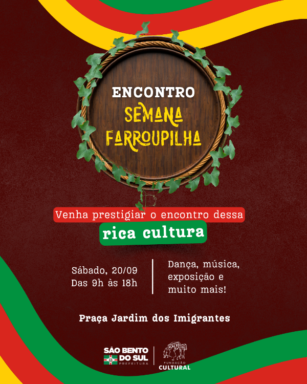Semana Farroupilha na praça central em São Bento do Sul