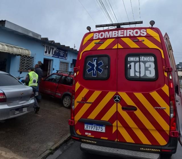 Motociclista fica ferido em acidente no centro de São Bento do Sul
