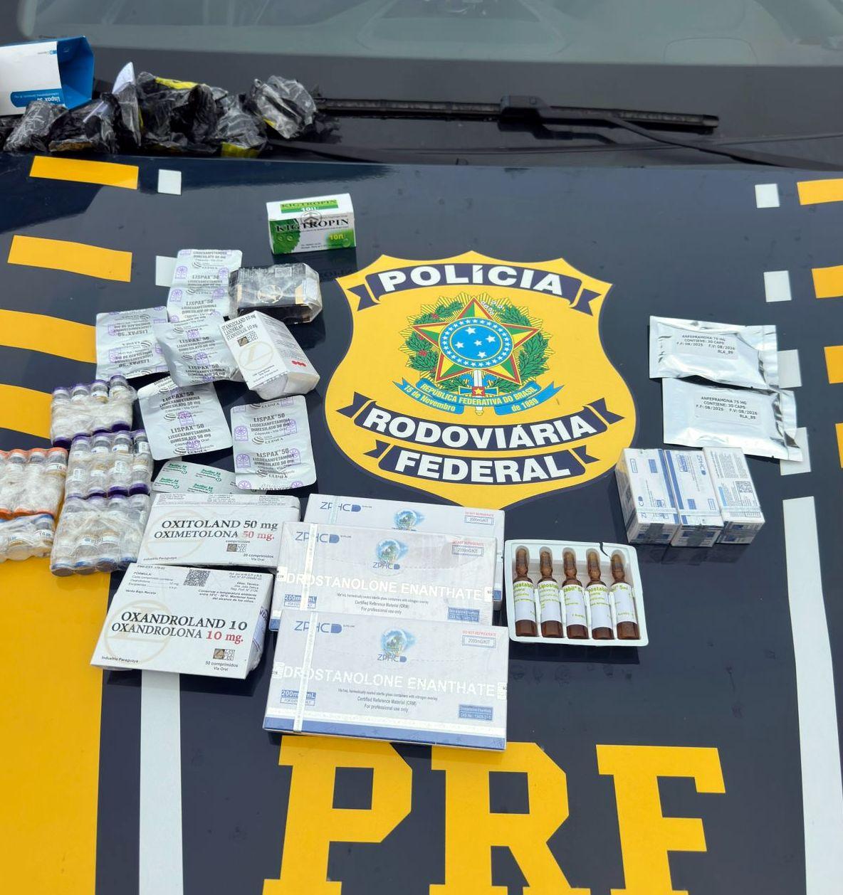 PRF apreende anabolizantes e emagrecedores na BR-101, em Araquari
