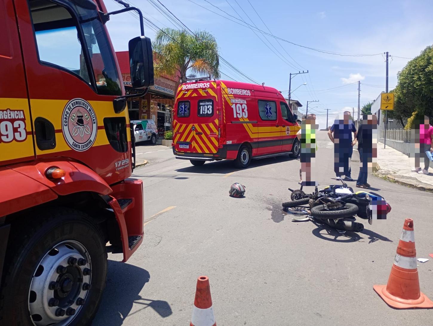 Jovem fica ferido após acidente em Rio Negrinho