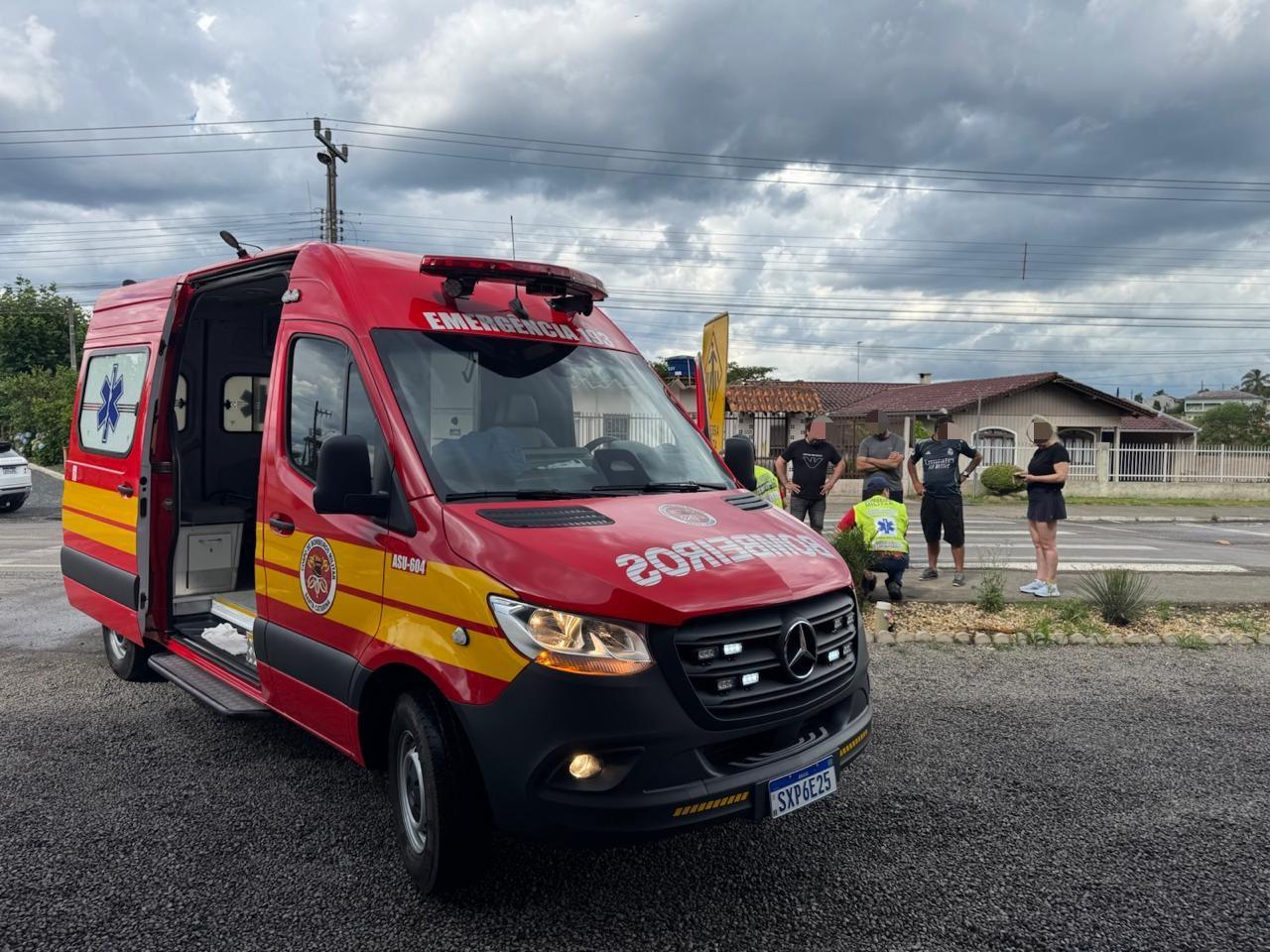 Acidente com motocicleta deixa dois feridos na Rodovia dos Móveis, em São Bento do Sul