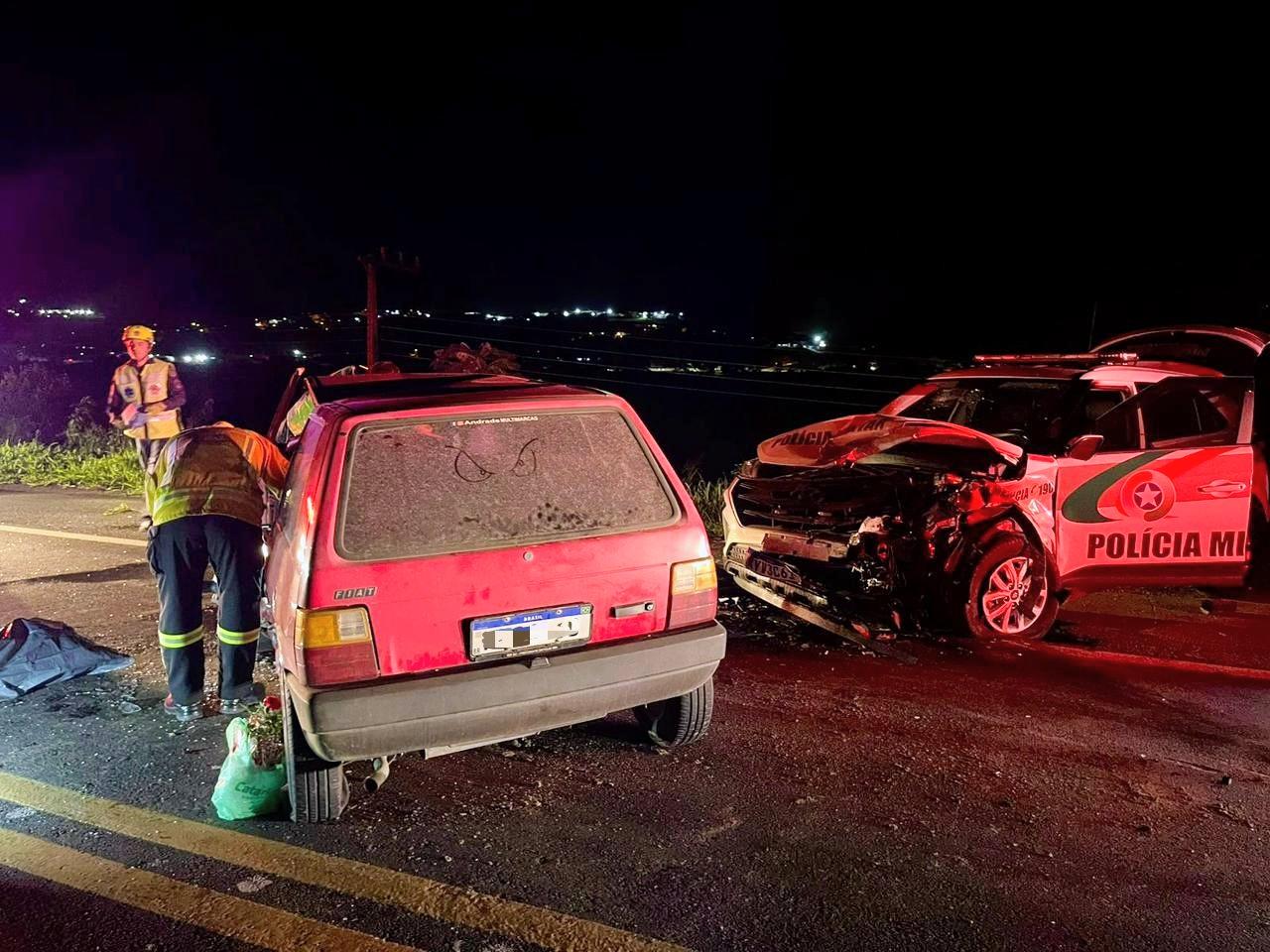 Acidente com viatura da Polícia deixa um morto e três feridos em Rio do Sul
