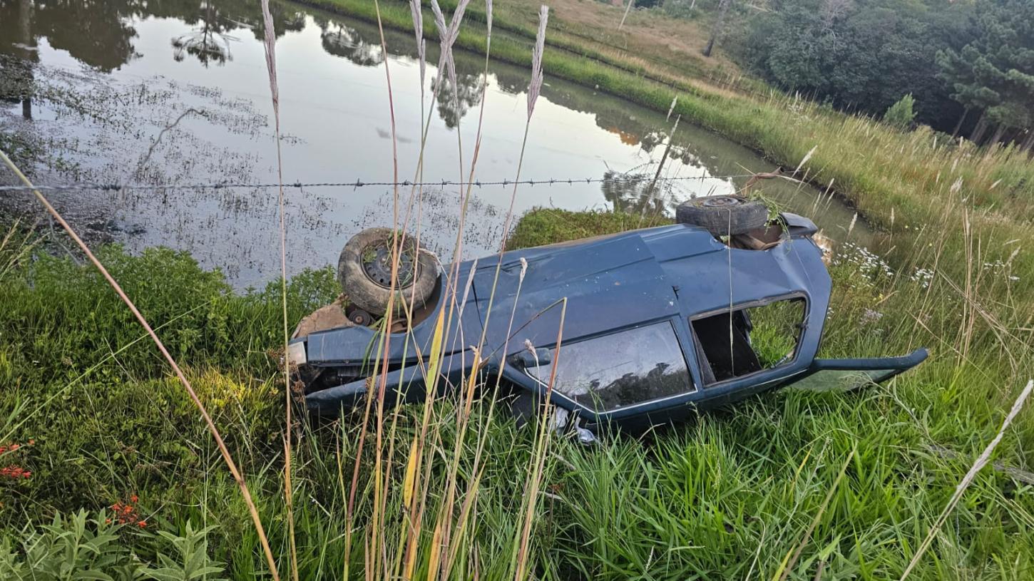 Motorista fica gravemente ferido após capotamento na SC-390, em Anita Garibaldi