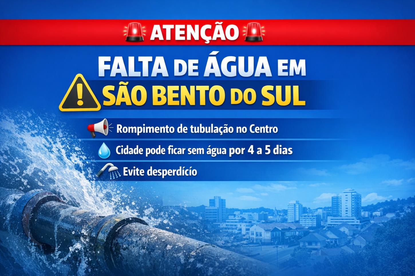 São Bento do Sul decreta Situação de Emergência e Racionamento de Água