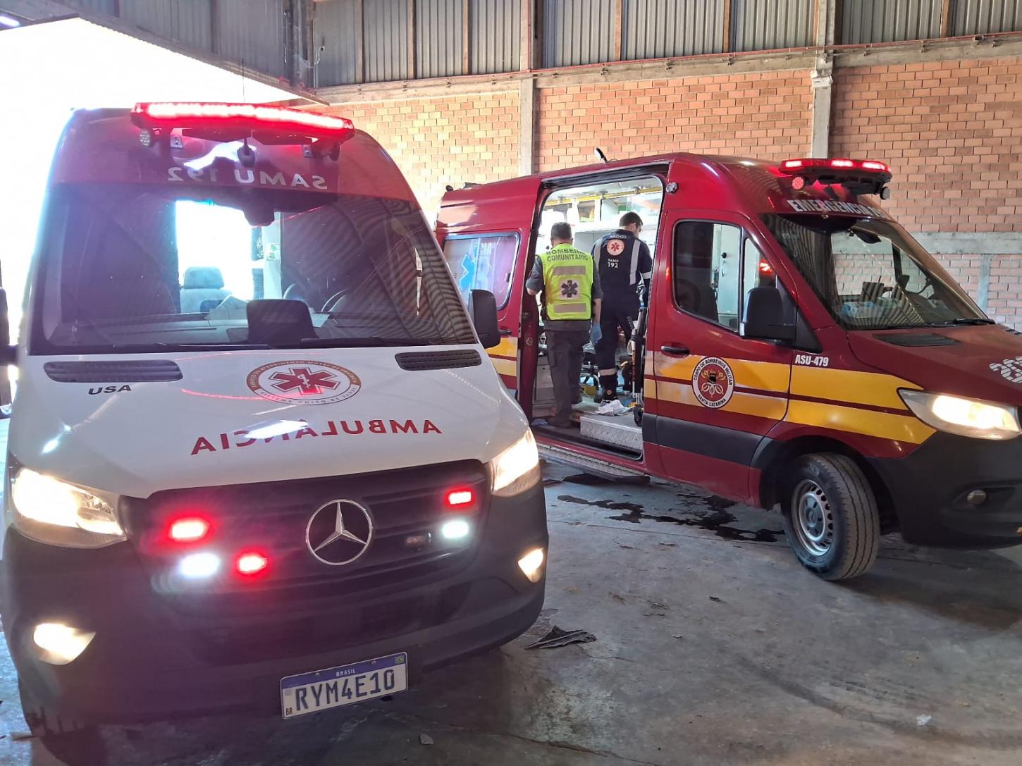 Trabalhador fica gravemente ferido após queda de 10 metros de barracão  em Canoinhas