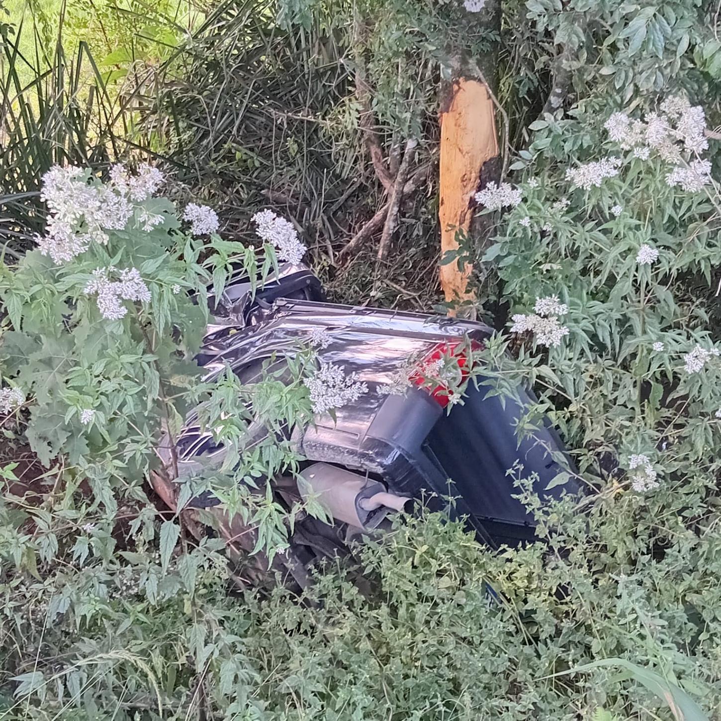 Acidente na BR-280 em Mafra deixa motorista ferido após capotamento