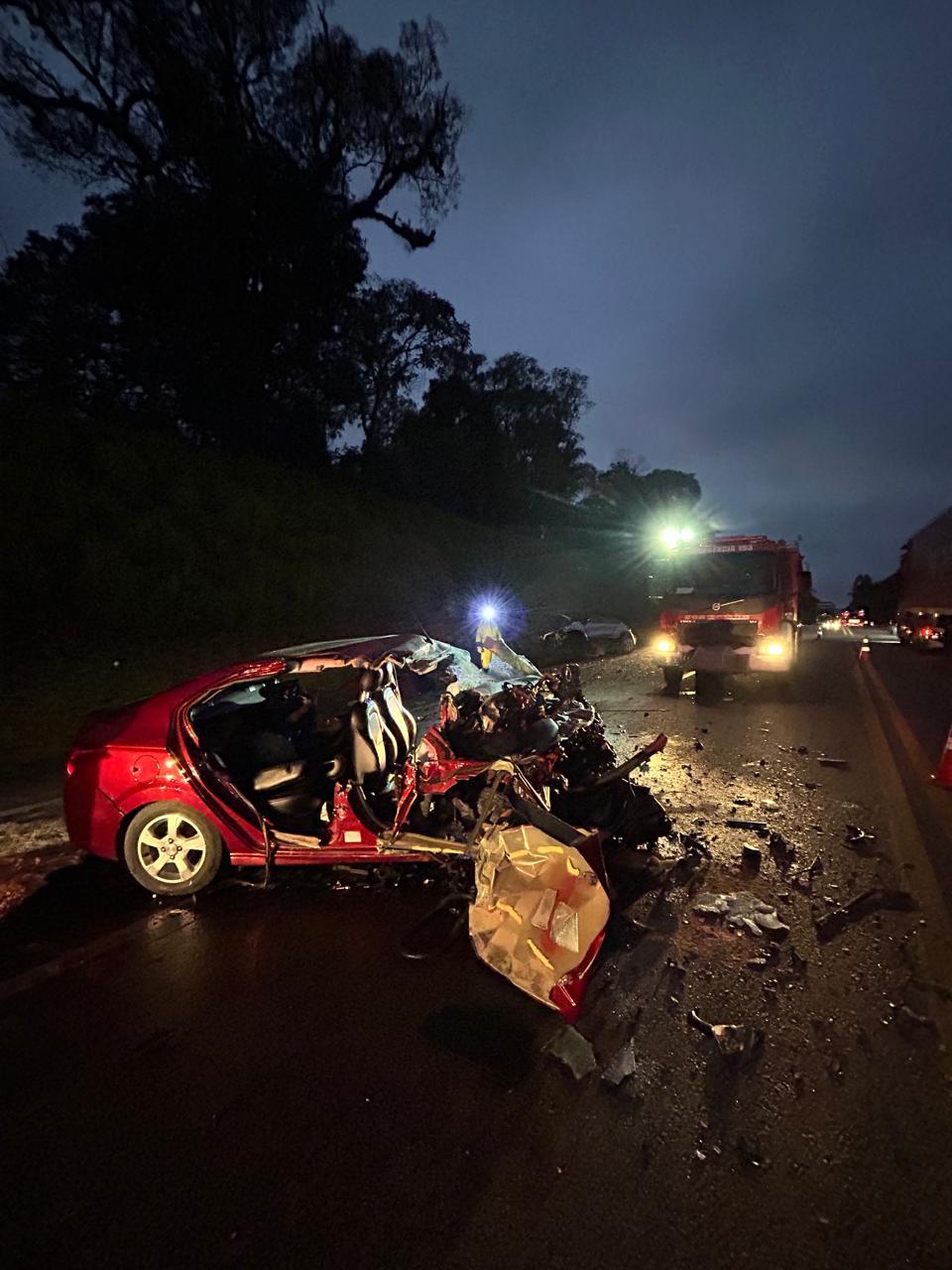 Colisão frontal deixa seis feridos na BR-116 entre Papanduva e Monte Castelo