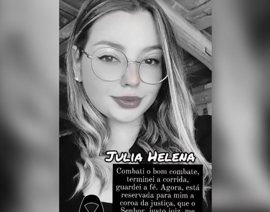 Nota de falecimento de Júlia Helena Ferreira de Lima Alves dos Santos