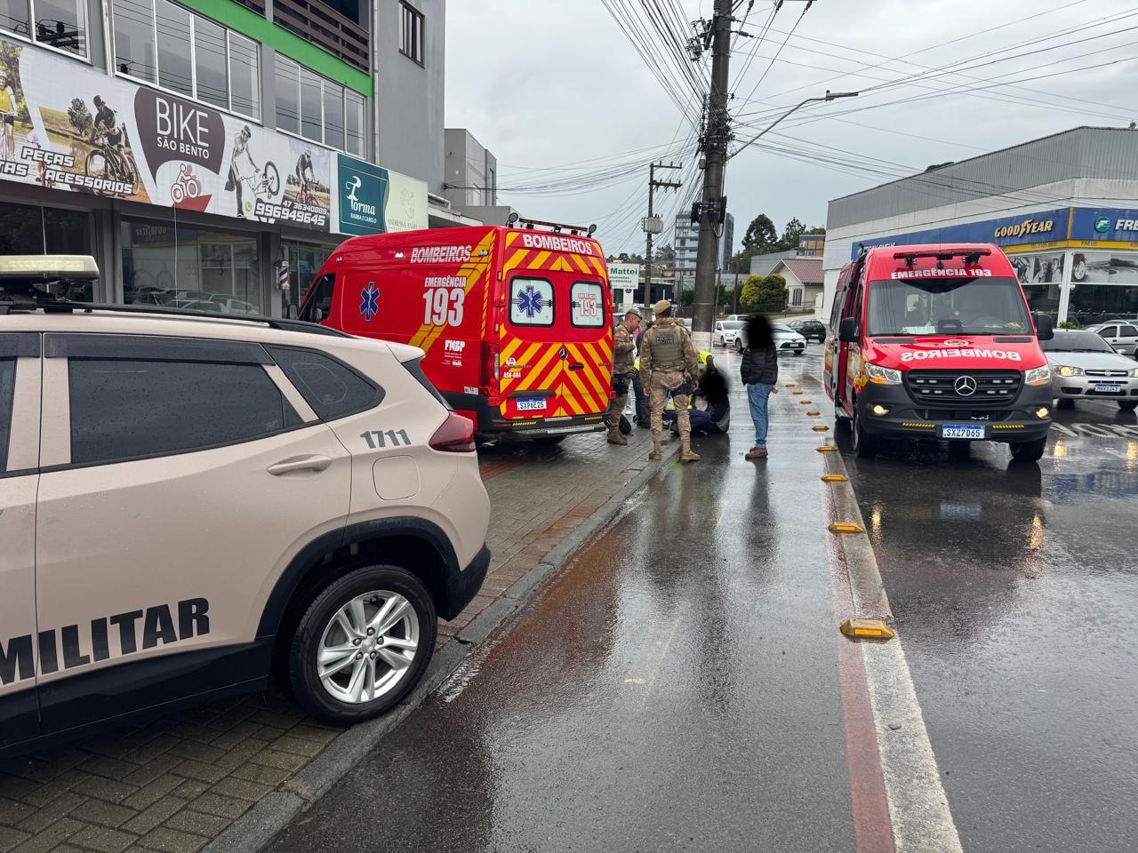 Atropelamento deixa dois menores feridos em São Bento do Sul