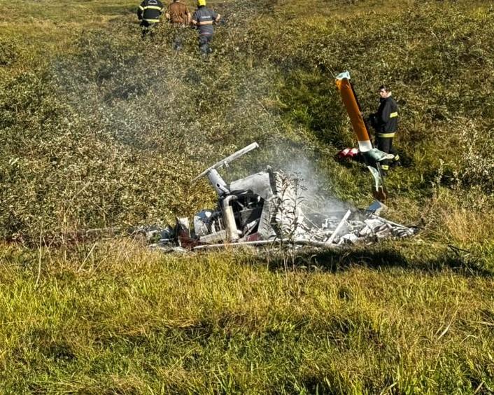 Tragédia aérea: helicóptero cai e piloto morre em Pomerode