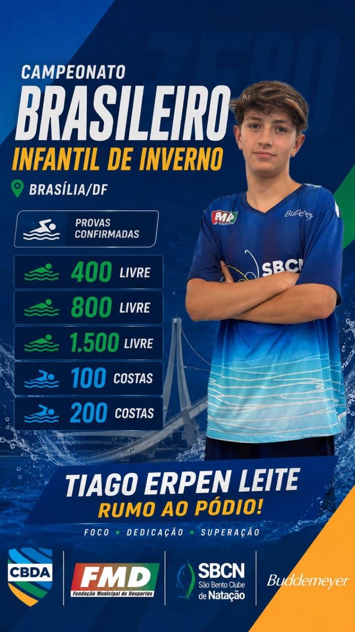 Nadador São-bentense disputa, o maior Campeonato Brasileiro de Inverno da história