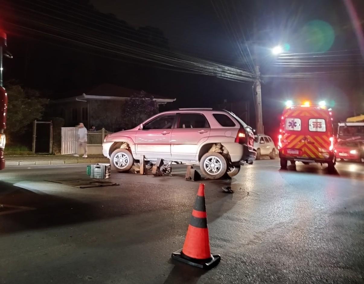 Acidente deixa motociclista ferido na Augusto Wunderwald  em São Bento do Sul 