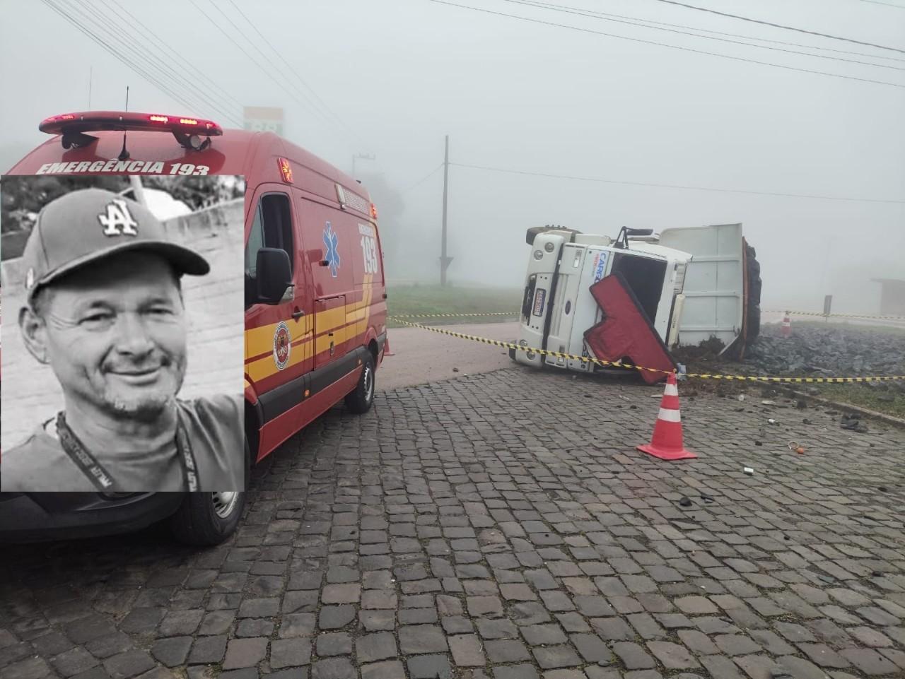 Caminhoneiro morre após capotamento na BR-116 em Papanduva