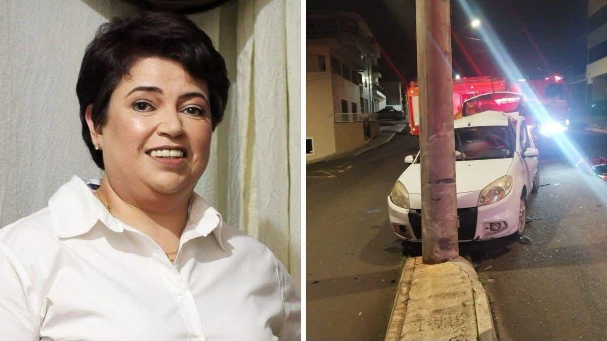 Mulher de 53 anos morre após carro bater contra poste em Campos Novos