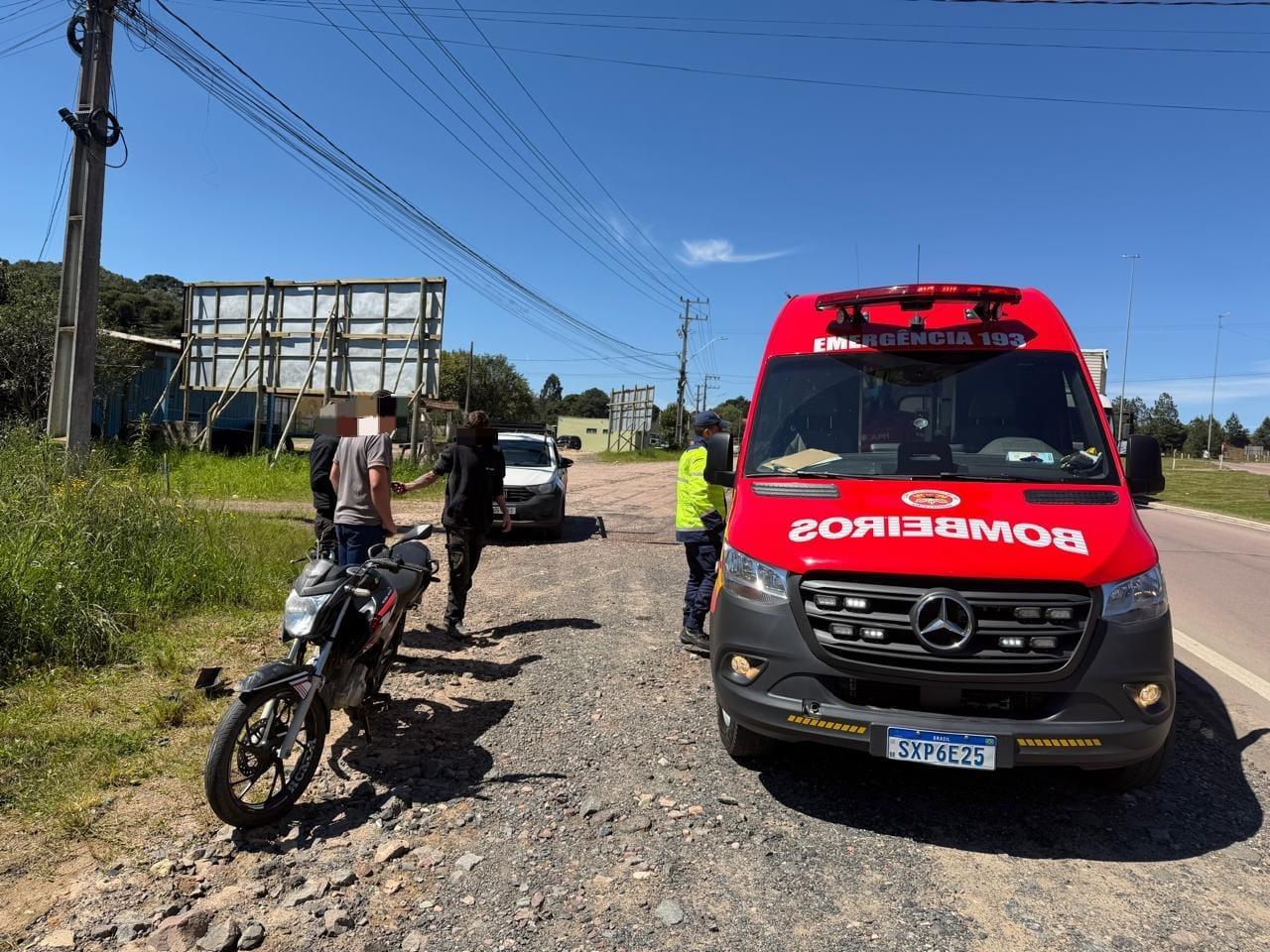 Motociclista de 17 anos fica ferido após sofrer queda na BR-280, em São Bento do Sul