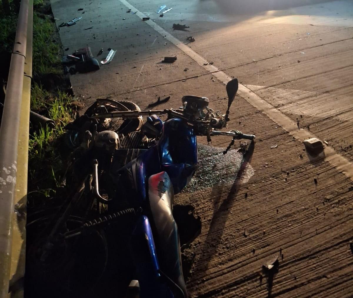 Motociclista fica ferido após colisão com caminhonete na SC-A280C, em São Bento do Sul