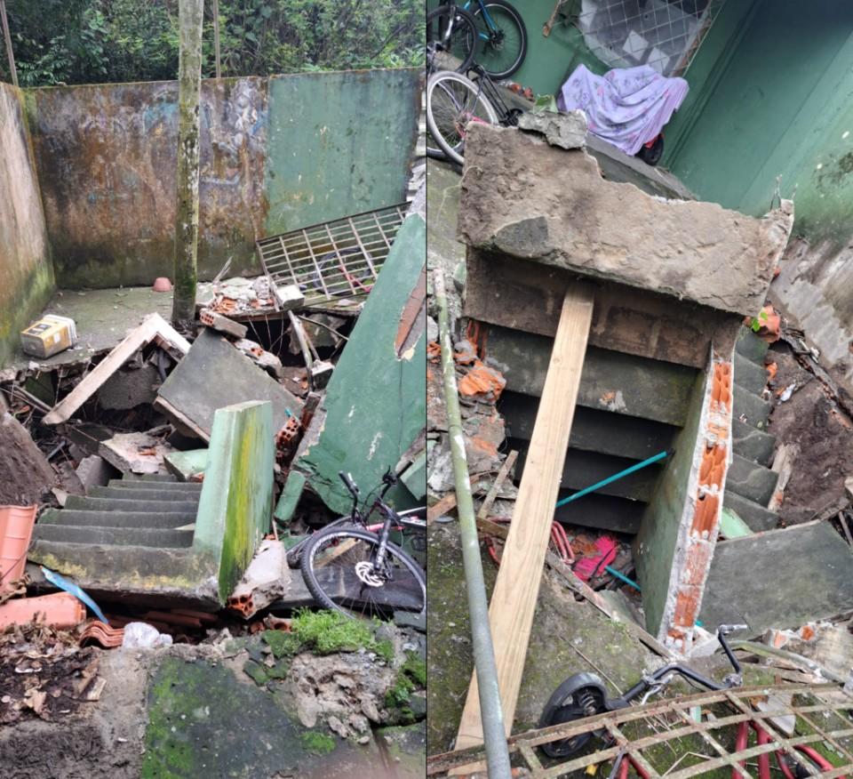 Duas crianças são soterradas após escada de imóvel desabar em Balneário Camboriú