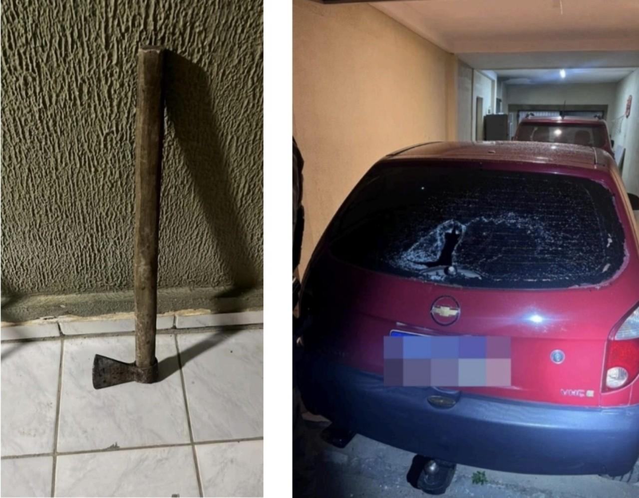 Jovem  é preso após ameaçar familiares com machado e ferir a própria avó em Mafra