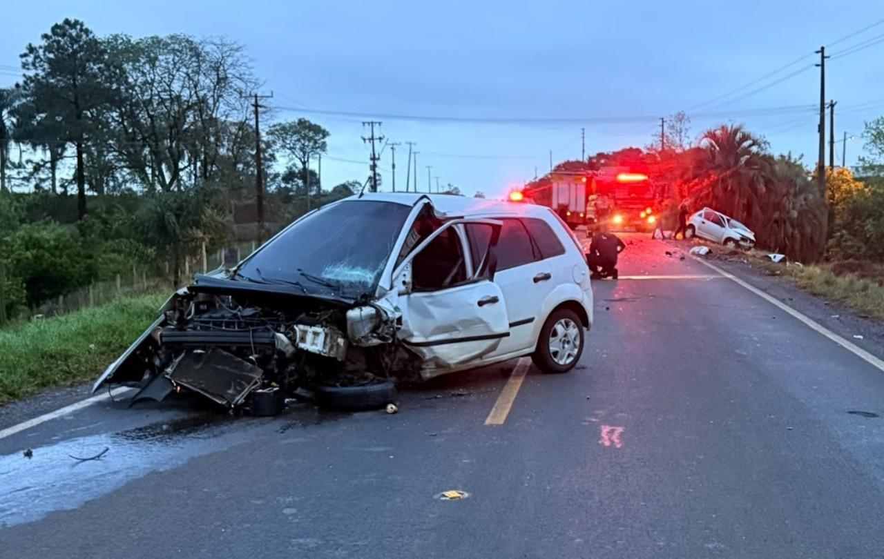 Tragédia na SC-480: mulher morre em colisão frontal entre dois carros em Bom Jesus
