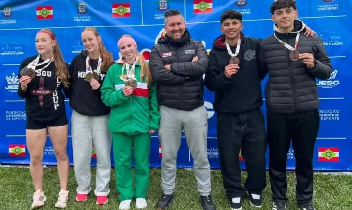 Atletismo de São Bento do Sul tem participação histórica nos Jogos Escolares de Santa Catarina 