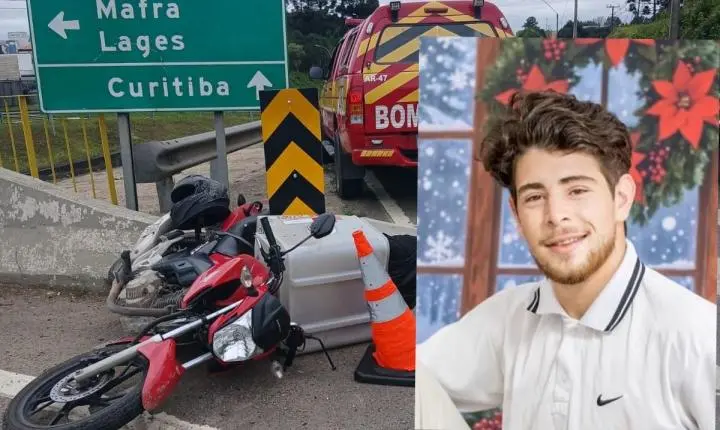 Motociclista de 21 anos morre após grave acidente em Mafra