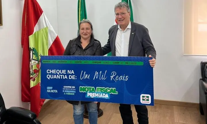 Nota Fiscal Premiada contempla contribuinte com prêmio de R$ 1 mil no sorteio de agosto