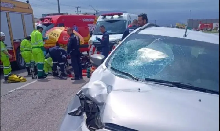 Pedestre morre após ser atropelado na BR-101 em Palhoça