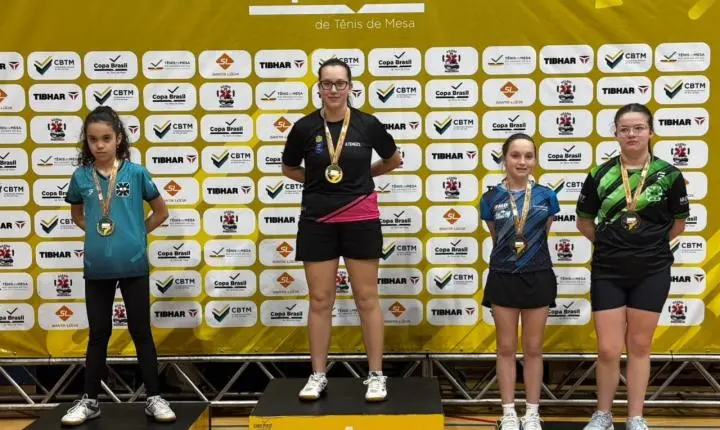 São Bento do Sul conquista quatro medalhas na Copa Brasil de Tênis de Mesa em Porto Alegre