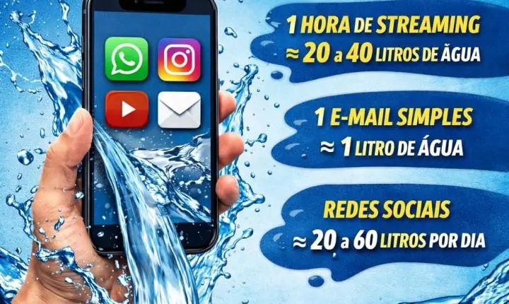 Você sabia que para usar a internet você consome água?